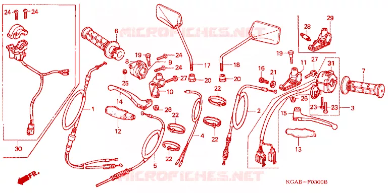LEVIER DE GUIDON - CABLE - COMMODO Honda MOTO 125 CG 2009  CG125KS8