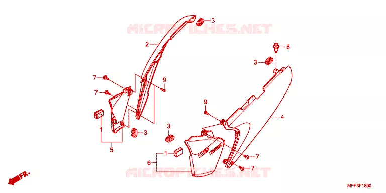 COUVERCLES LATERAUX Honda MOTO 700 TRANSALP 2012  XL700VC