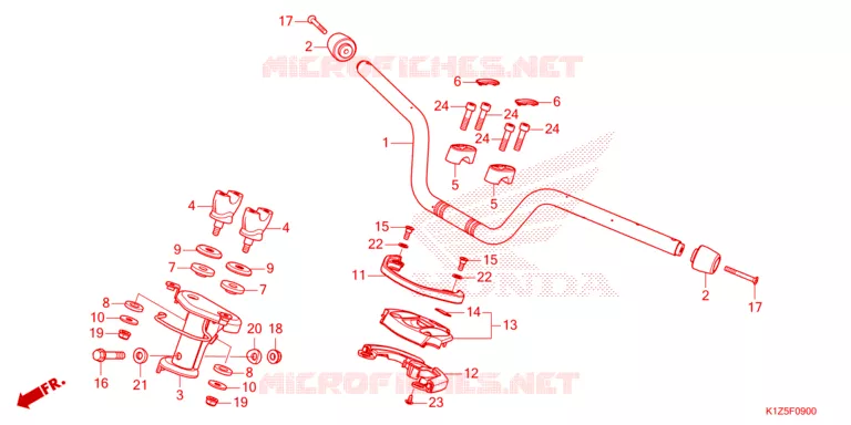GUIDON - CARENAGE Honda SCOOTER 160 PCX 2023  WW160AP
