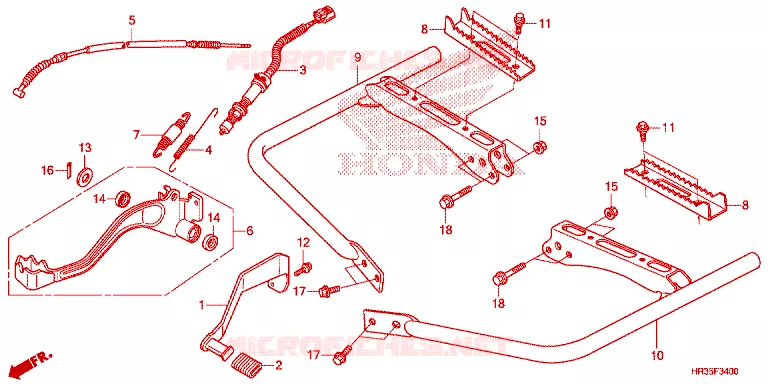 PEDALE - REPOSE PIED Honda ATV 420 FOURTRAX 2019  TRX420FM1H