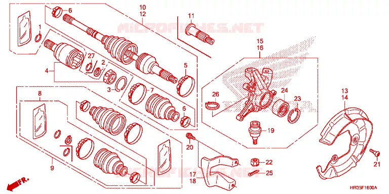 ARBRE DE ROUE  Honda ATV 420 FOURTRAX 2018  TRX420FM1H