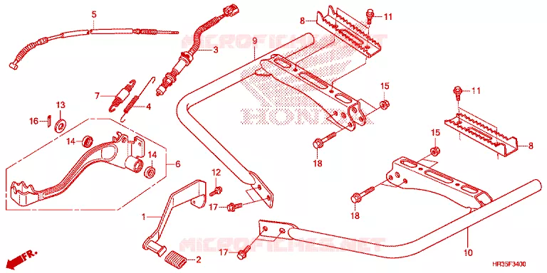 PEDALE - REPOSE PIED Honda ATV 420 FOURTRAX 2016  TRX420FM1F