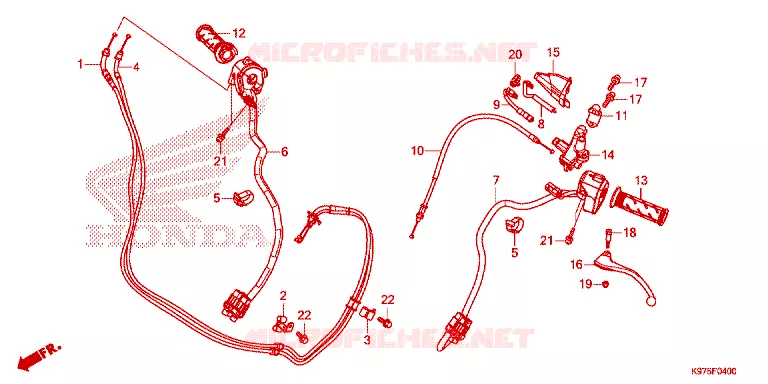 LEVIER DE GUIDON - CABLE - COMMODO Honda SCOOTER 150 PCX 2022  WW150AN