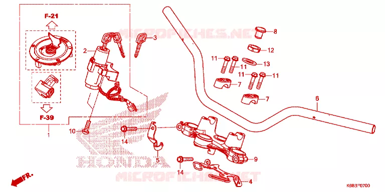 GUIDON Honda MOTO 190 XR 2020  XRE190AL