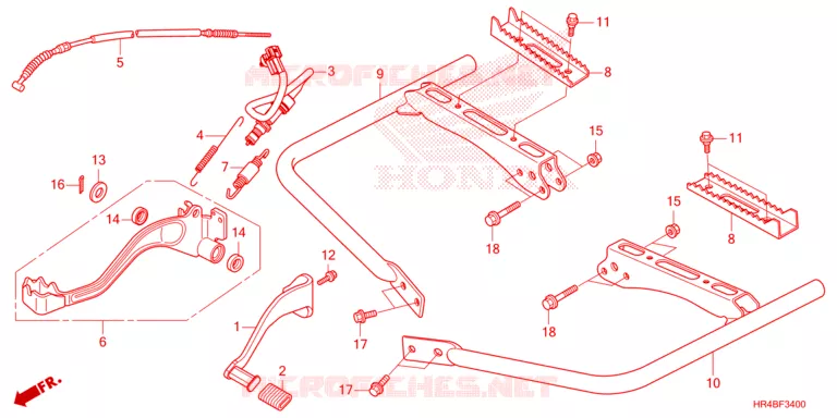 PEDALE - REPOSE PIED Honda ATV 520 FOURTRAX 2025  TRX520FM1S