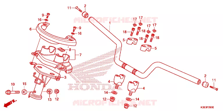 GUIDON - CARENAGE Honda SCOOTER 125 PCX 2018  WW125J_2TU