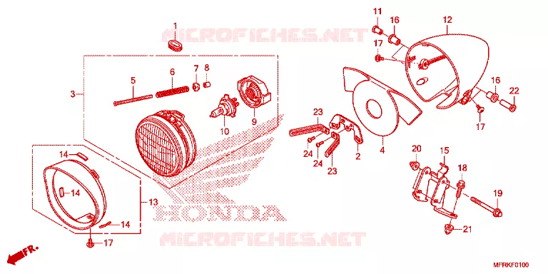 PHARE Honda MOTO 1300 VT 2025  VT1300CXAS