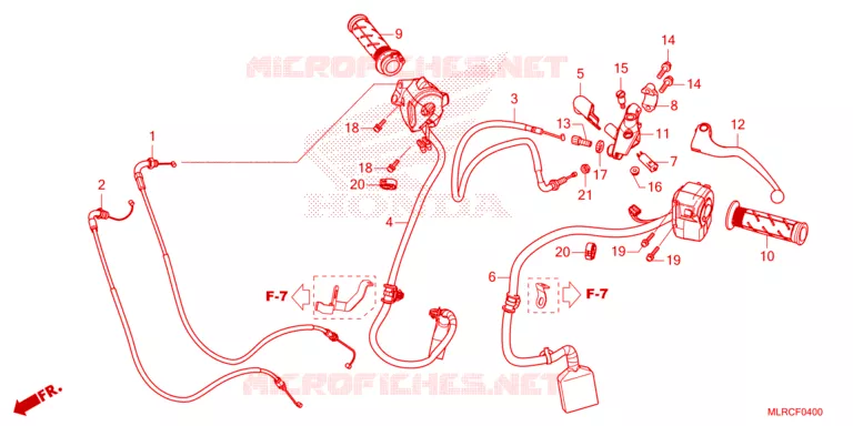 LEVIER DE GUIDON - CABLE - COMMODO Honda MOTO 500 NX 2025  CB500XAS