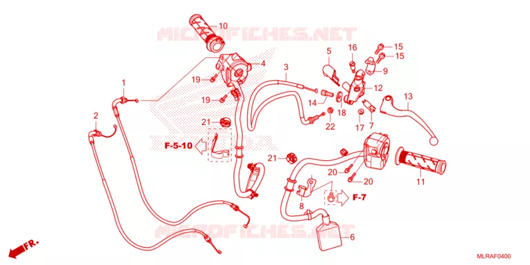 LEVIER DE GUIDON - CABLE - COMMODO Honda MOTO 500 CB 2025  CB500FAS