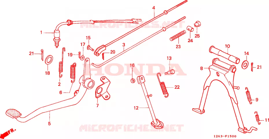 BEQUILLE - PEDALE DE FREIN Honda MOTO 70 DAX 1982  ST70C