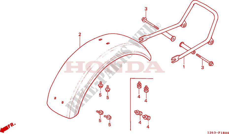 GARDE BOUE ARRIERE pour Honda DAX 50 de 1988