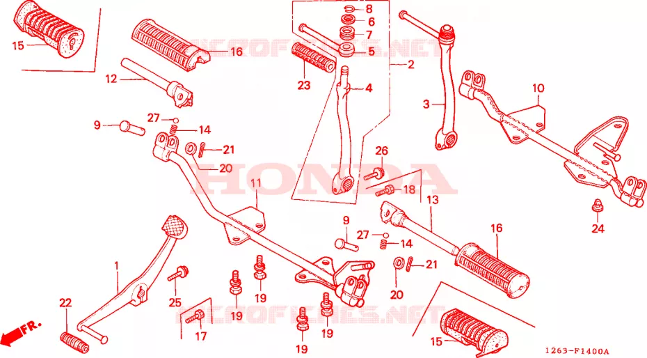 PEDALE - REPOSE PIED Honda MOTO 70 DAX 1989  ST70K