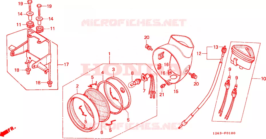 PHARE - COMPTEUR Honda MOTO 50 DAX 1982  ST50C