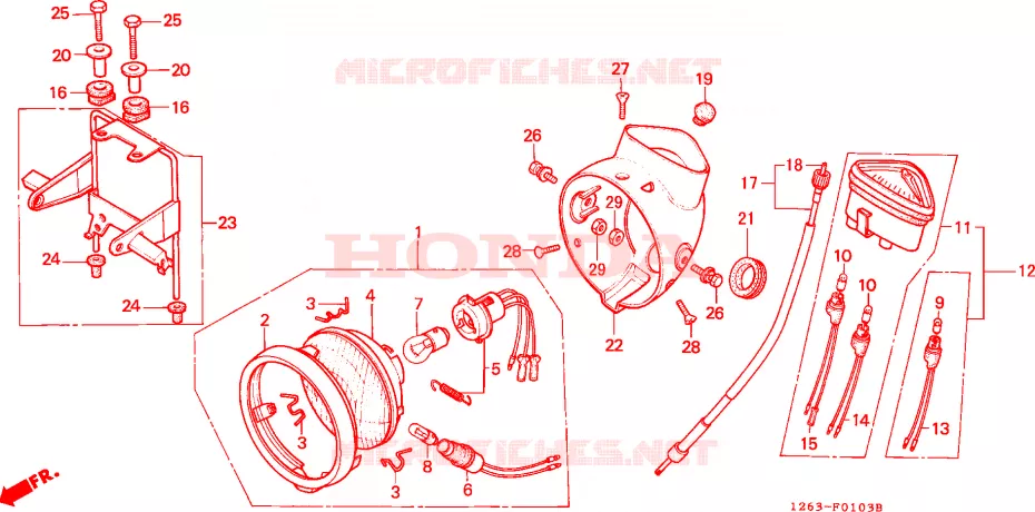 PHARE - COMPTEUR Honda MOTO 70 DAX 1990  ST70L