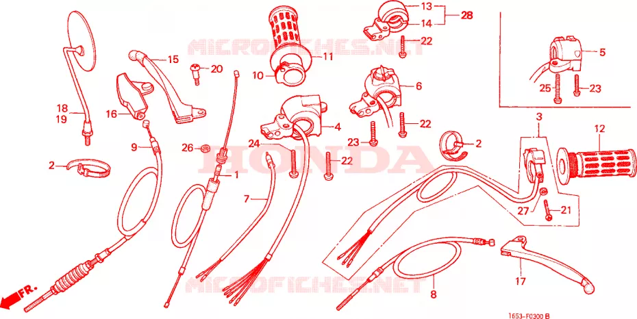 COMMUTATEUR/CABLE/LEVIER DE GUIDON(1) Honda MOTO 50 MONKEY 1981  Z50JZ_M
