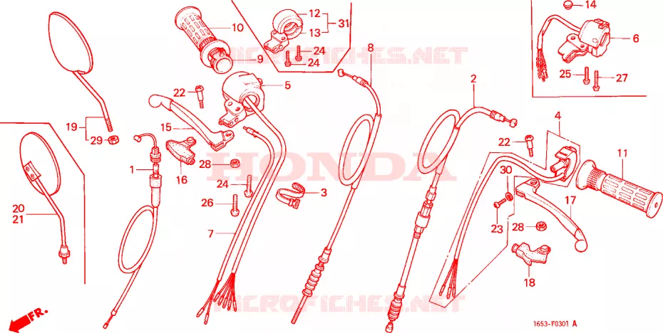 COMMUTATEUR/CABLE/LEVIER DE GUIDON(2) Honda MOTO 50 MONKEY 1979  Z50GZ_M