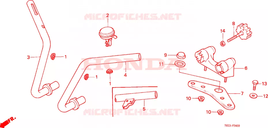 GUIDON - TE DE FOURCHE (1) Honda MOTO 50 MONKEY 1983  Z50JD_M