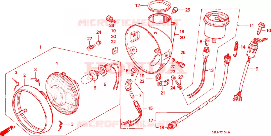 PHARE - COMPTEUR Honda MOTO 50 MONKEY 1983  Z50JD_M