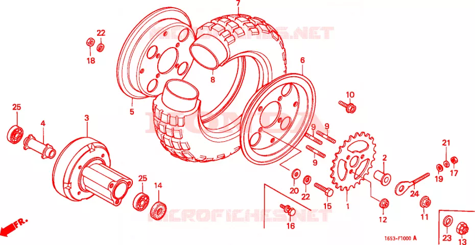 ROUE ARRIERE Honda MOTO 50 MONKEY 1983  Z50JD_M