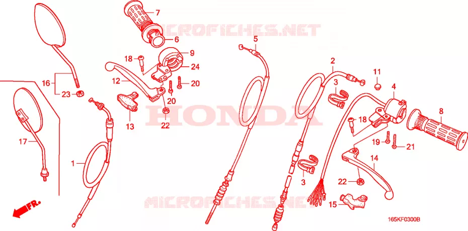 COMMUTATEUR/LEVIER DE GUIDON/ CABLE(1) Honda MOTO 50 MONKEY 1995  Z50JN