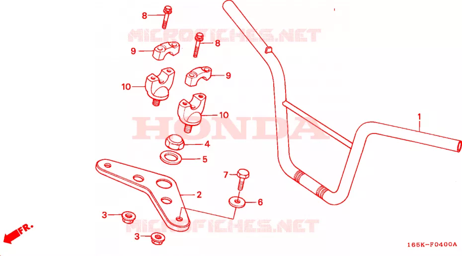 GUIDON - TE DE FOURCHE (1) Honda MOTO 50 MONKEY 1991  Z50JM_M