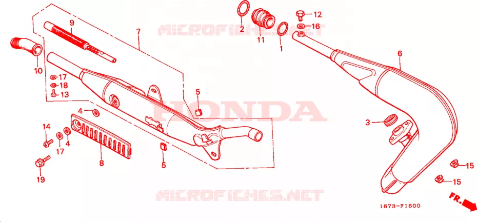 SILENCIEUX D'ECHAPPEMENT Honda MOTO 50 MT 1994  MT50SP