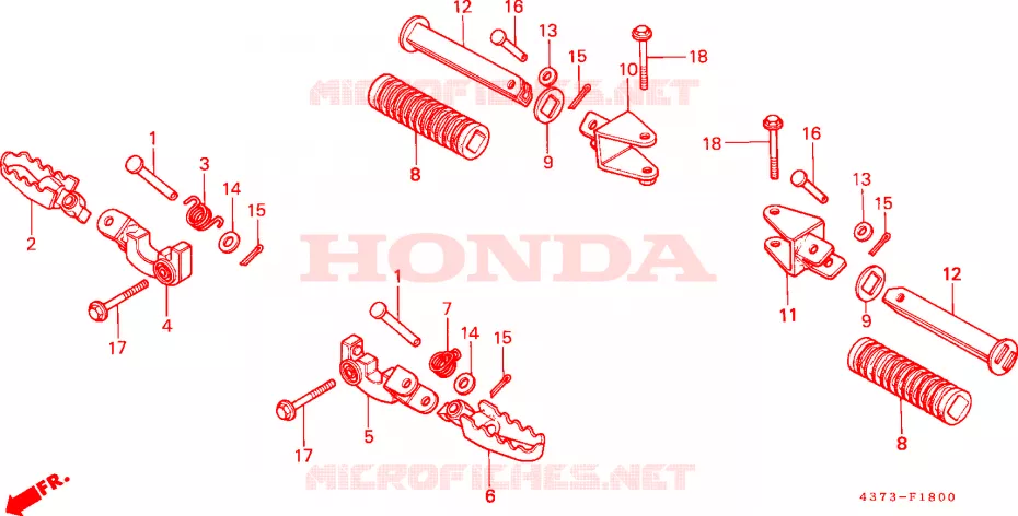REPOSE PIED Honda MOTO 125 XL 1982  XL125SC