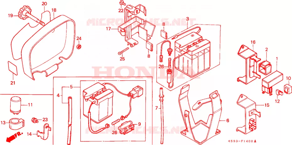 BATTERIE/BOITIER DE BATTERIE(1) Honda MOTO 110 CT 1982  CT110C