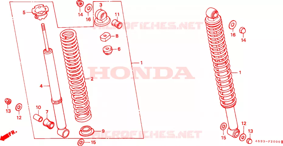 COUSSIN ARRIERE(1) Honda MOTO 110 CT 1996  CT110P
