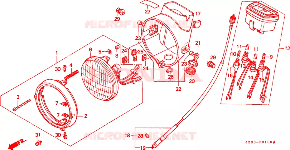 PROJECTEUR/COMPTEUR(1) Honda MOTO 110 CT 1982  CT110C