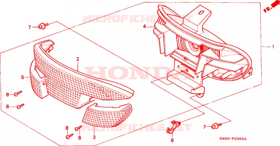 FAUX COMBINE ARRIERE Honda SCOOTER 50 DIO 2000  SK50MY