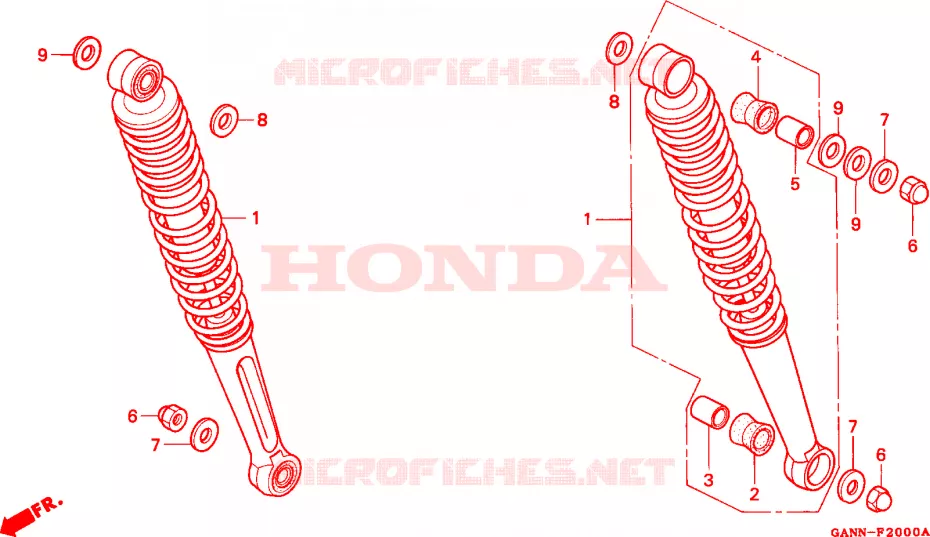 AMORTISSEUR ARRIERE Honda MOTO 50 DAX 1992  ST50N