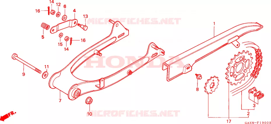 BRAS ARRIERE Honda MOTO 70 DAX 1996  ST70T