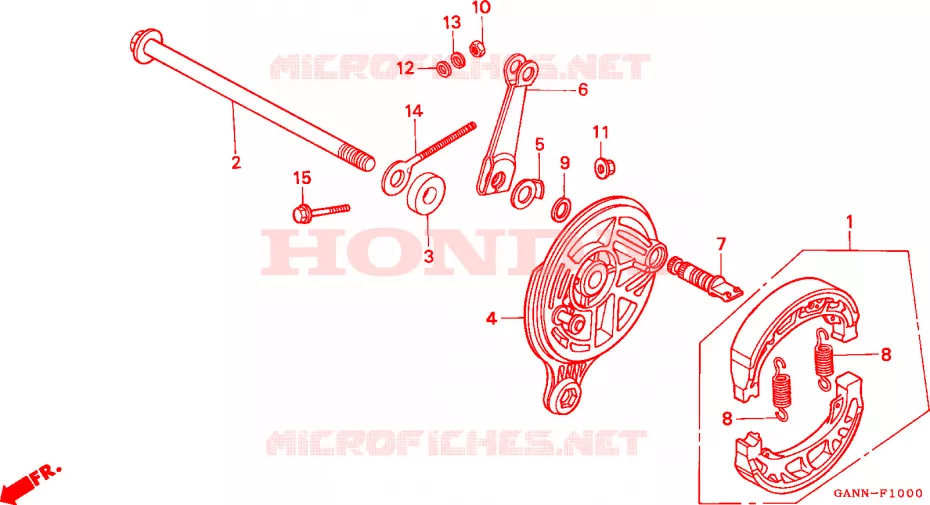 FLASQUE - MACHOIRES DE FREIN ARRIERE Honda MOTO 70 DAX 1994  ST70R