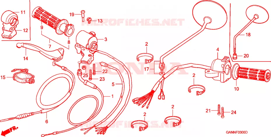LEVIER DE GUIDON - CABLE - COMMODO Honda MOTO 50 DAX 1994  ST50R