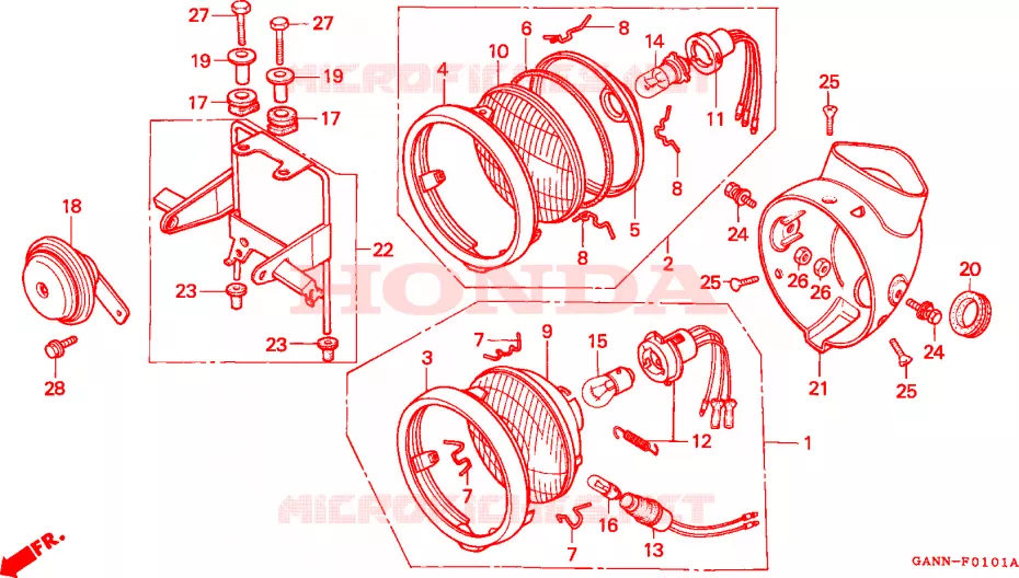 PHARE Honda MOTO 70 DAX 1993  ST70N