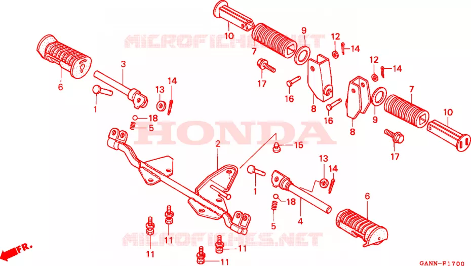 REPOSE PIED Honda MOTO 50 DAX 1992  ST50N