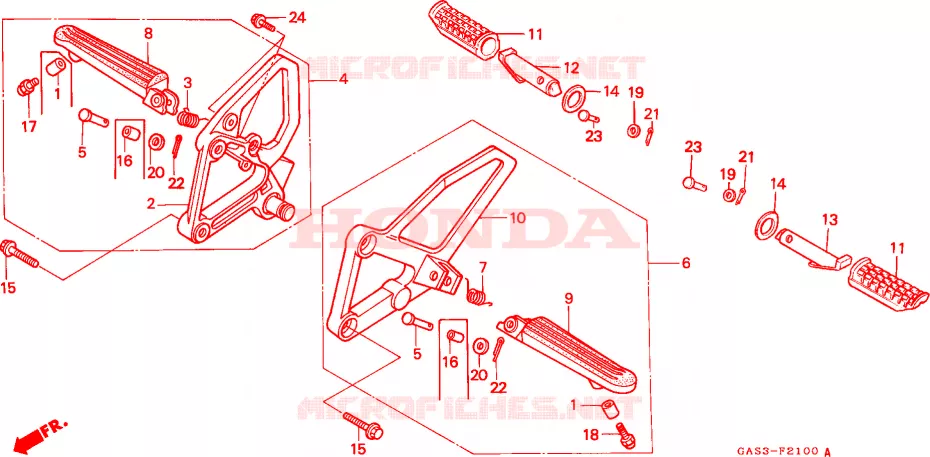 REPOSE PIED Honda MOTO 75 NSR 1994  NSR75R