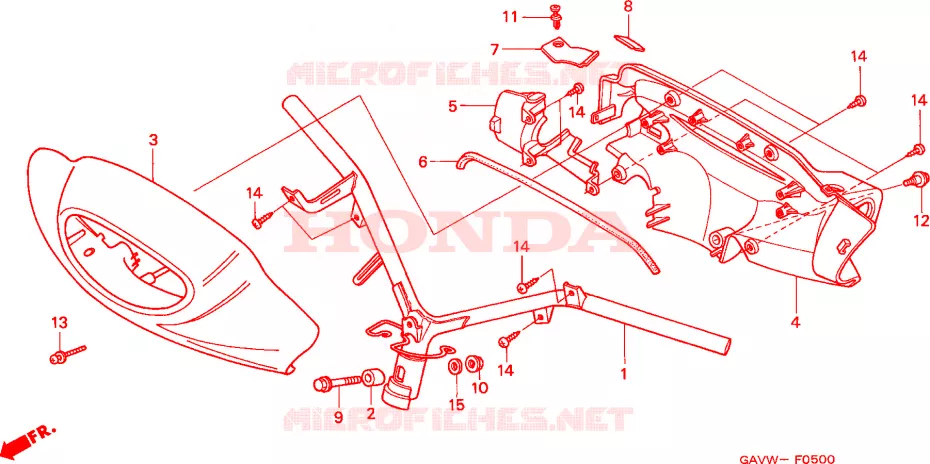 GUIDON - CARENAGE Honda SCOOTER 50 BALI 1998  SJ50W