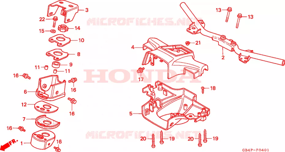 TUYAU DE GUIDON/REVETEMENT DE GUIDON(C50SP/C50ST) Honda SCOOTER 50 C50 1995  C50SP