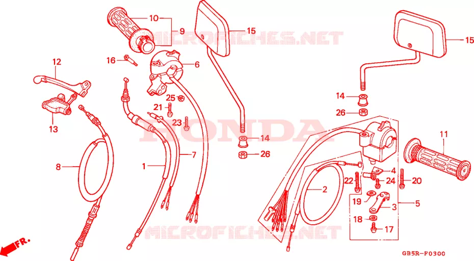 LEVIER DE GUIDON - COMMODO Honda MOTO 90 CUB 1996  C90CWR