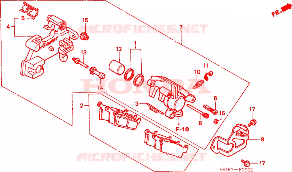ETRIER DE FREIN ARRIERE Honda MOTO 85 CR 2003  CR85RB3