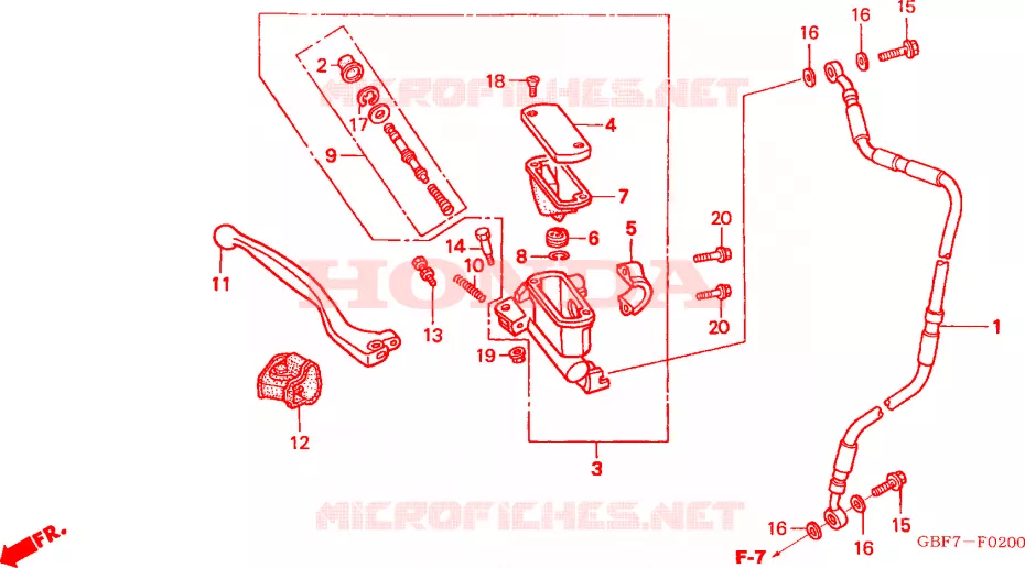 MAITRE CYLINDRE DE FREIN AVANT Honda MOTO 85 CR 2006  CR85RB6