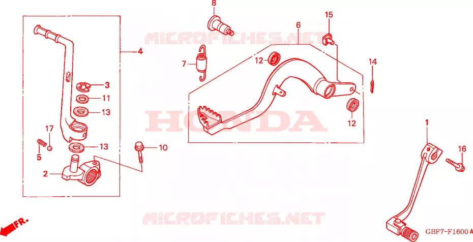 PEDALE Honda MOTO 85 CR 2004  CR85RB4