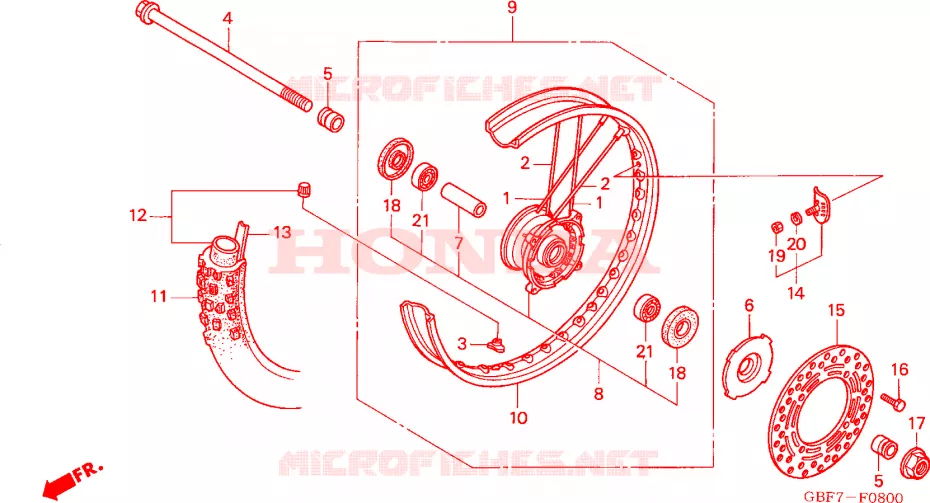 ROUE AVANT Honda MOTO 85 CR 2005  CR85RB5
