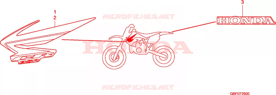 AUTOCOLLANTS Honda MOTO 85 CR 2007  CR85R7