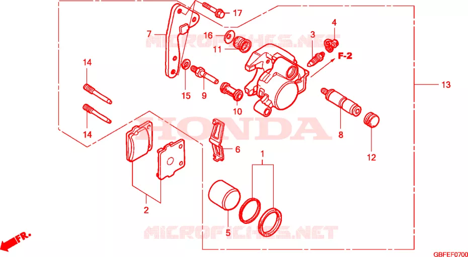 ETRIER DE FREIN AVANT Honda MOTO 85 CR 2007  CR85RB7