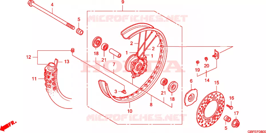 ROUE AVANT Honda MOTO 85 CR 2007  CR85RB7
