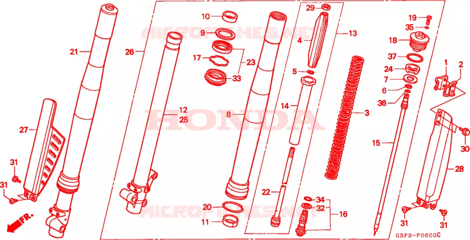 FOURCHE Honda MOTO 80 CR 1997  CR80RBV