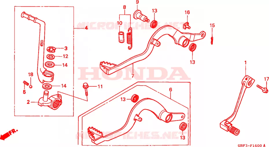 PEDALE - KICK Honda MOTO 80 CR 1998  CR80RBW